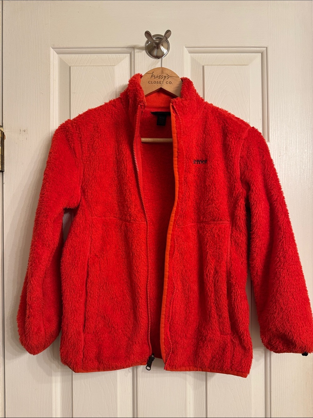 Marmot Kids Red Plush Full-Zip Fleece Jacket